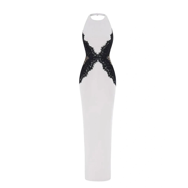 Elegante Spitzen-Patchwork-Luxus-Partykleider Für Damen, Rückenfreies, Schlankes Maxikleid Mit Hohem Schlitz, Festliche Abendkleider Für Damen Elegante Spitzen-Patchwork-Luxus-Partykleider Für Damen, Rückenfreies, Schlankes Maxikleid Mit Hohem Schlitz, Festliche Abendkleider Für Damen – Bild 7