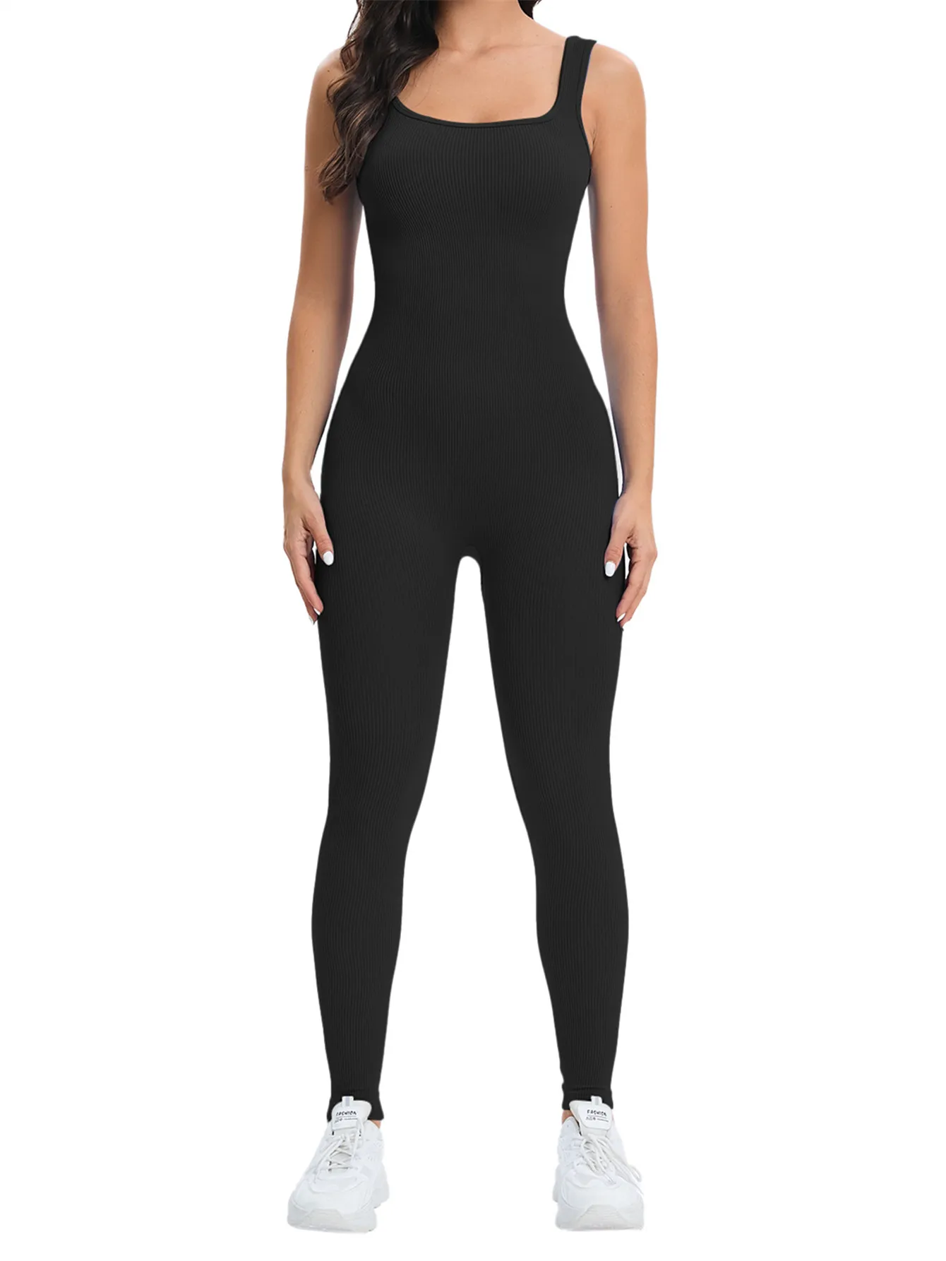 Women Workout Seamless Jumpsuit Yoga Ribbed Bodycon One Piece Tank Top Leggings Romper Women Workout Seamless Jumpsuit Yoga Ribbed Bodycon One Piece Tank Top Leggings Romper