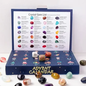 24 Stück/Set bunter Weihnachts-Adventskalender, Blindbox, langlebig, einzigartig, Weihnachts-Countdown, Edelstein, Kristall, Edelstein, Adventskalender