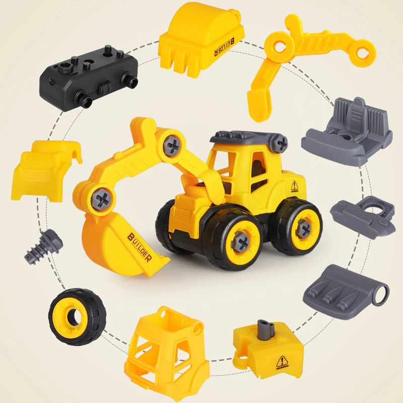 4/8Pcs Engineering Fahrzeug Spielzeug Bau Bagger Traktor Bulldozer Modelle Kinder Spielzeug Auto Diy Abnehmbare Spiel Jungen Spielzeug Geschenke 4/8Pcs Engineering Fahrzeug Spielzeug Bau Bagger Traktor Bulldozer Modelle Kinder Spielzeug Auto Diy Abnehmbare Spiel Jungen Spielzeug Geschenke - Image 4
