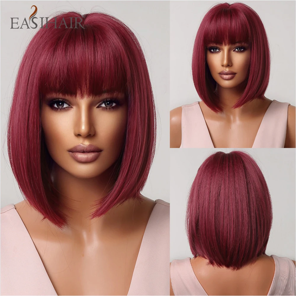 Easihair Bob-Perücke Mit Pony, Kurz Und Glatt, Hellblond-Beige, Hitzebeständig Easihair Bob-Perücke Mit Pony, Kurz Und Glatt, Hellblond-Beige, Hitzebeständig – Bild 10