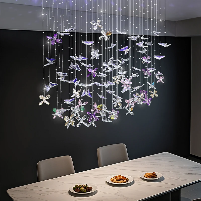 Kronleuchter Über Dem Esstisch, Kücheninsel-Pendelleuchte, Esszimmer-Kronleuchter Im Schmetterlingsdesign, Kristall-Hängelampe Kronleuchter Über Dem Esstisch, Kücheninsel-Pendelleuchte, Esszimmer-Kronleuchter Im Schmetterlingsdesign, Kristall-Hängelampe – Bild 4
