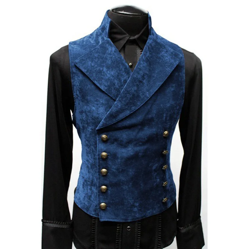 Herren Gothic Weste Kostüm Gothic Herren Polyester Brustweste Doppelweste Viktorianische Weste Herren Gothic Weste Kostüm Gothic Herren Polyester Brustweste Doppelweste Viktorianische Weste - Image 4