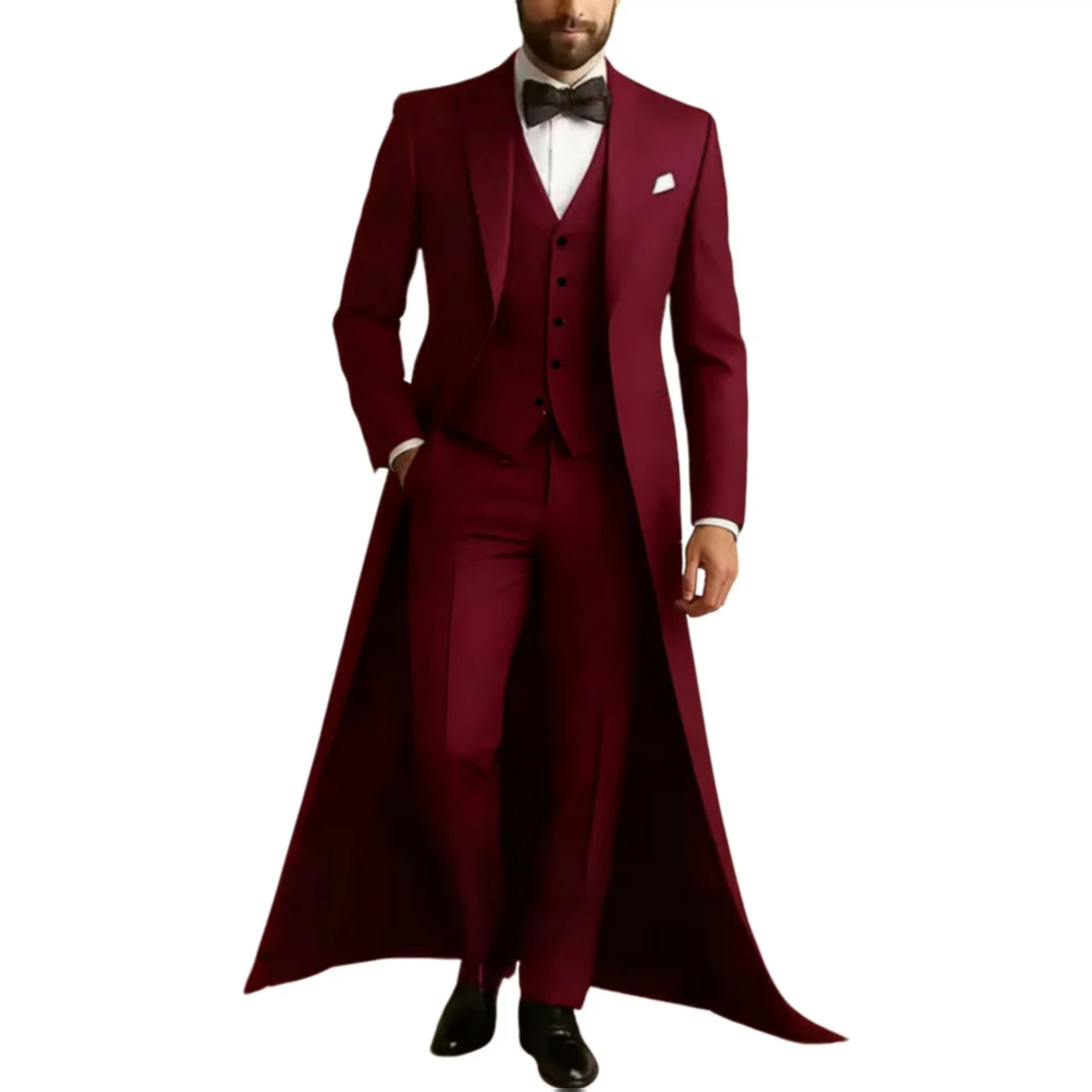 Long Jacket Business Formal Men Suit Groom Groomsman Tailored Costume Homme 3-Piece Fashion Clothing Set Jacket Pants Vest Long Jacket Business Formal Men Suit Groom Groomsman Tailored Costume Homme 3-Piece Fashion Clothing Set Jacket Pants Vest – Bild 15