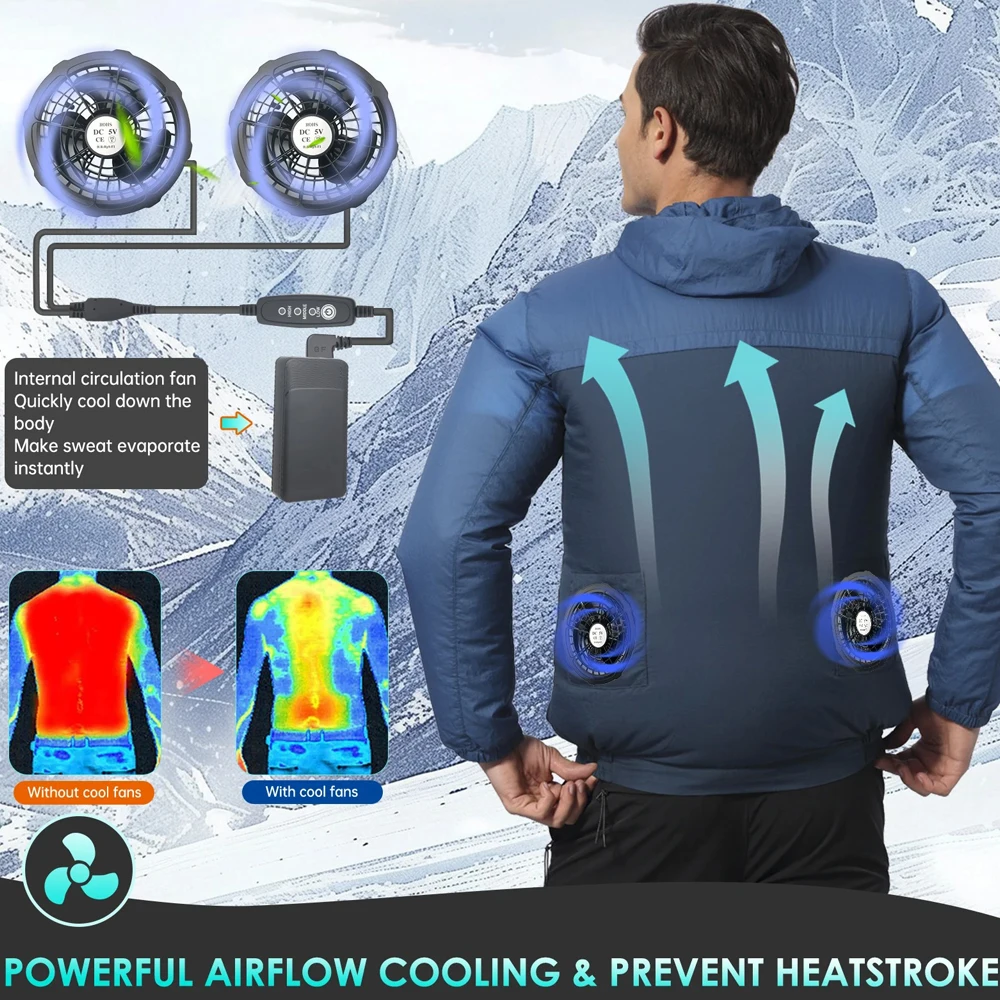 Kühlweste Zur Schnellen Abkühlung, Klimaanlagen-Jacke Mit Dc-Schnellventilator Für Heißes Wetter, Herren-Outdoor-Wanderjacke, Sommer-Kühlweste Kühlweste Zur Schnellen Abkühlung, Klimaanlagen-Jacke Mit Dc-Schnellventilator Für Heißes Wetter, Herren-Outdoor-Wanderjacke, Sommer-Kühlweste – Bild 4