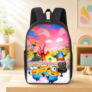 Minions Rucksack – großer Schulrucksack mit Cartoon-Print