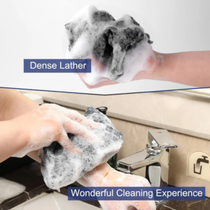 Peeling-Badetuch Körper-Rückenschrubber, Weicher Duschschwamm Essentielles Badezimmer-Reinigungszubehör