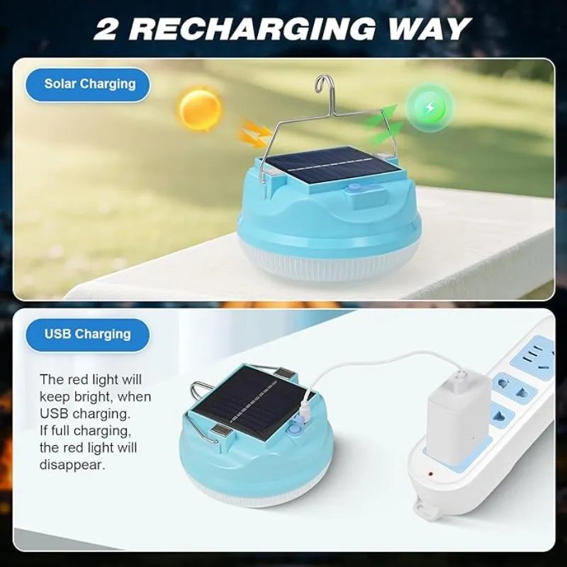 Solarbetriebene Led-Campingleuchte Mit 3 Beleuchtungsmodi Und Usb-Doppelaufladung, Geeignet Für Camping, Wandern Und Angeln Solarbetriebene Led-Campingleuchte Mit 3 Beleuchtungsmodi Und Usb-Doppelaufladung, Geeignet Für Camping, Wandern Und Angeln - Image 6