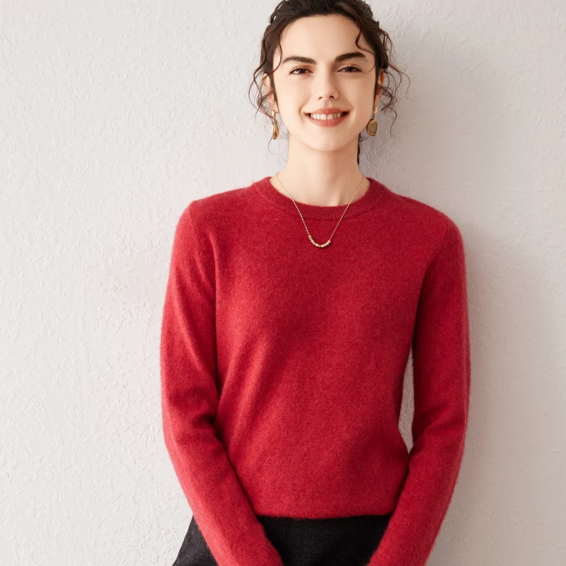 Damen 100% Reiner Kaschmir-Pullover 2026 Herbst Winter Rundhals Langarm Warm Weich Gestrickter Pullover Neue Strick-Oberteile Damenkleidung Damen 100% Reiner Kaschmir-Pullover 2026 Herbst Winter Rundhals Langarm Warm Weich Gestrickter Pullover Neue Strick-Oberteile Damenkleidung – Bild 5