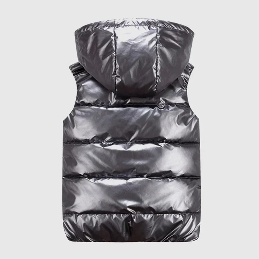 Männer Winter Mit Kapuze Gepolsterte Weste Glänzend Ärmellose Jacke Casual Outwear Verdicken Warme Mantel Wasserdichte Weste Männer Kleidung 4Xl Männer Winter Mit Kapuze Gepolsterte Weste Glänzend Ärmellose Jacke Casual Outwear Verdicken Warme Mantel Wasserdichte Weste Männer Kleidung 4Xl - Image 3