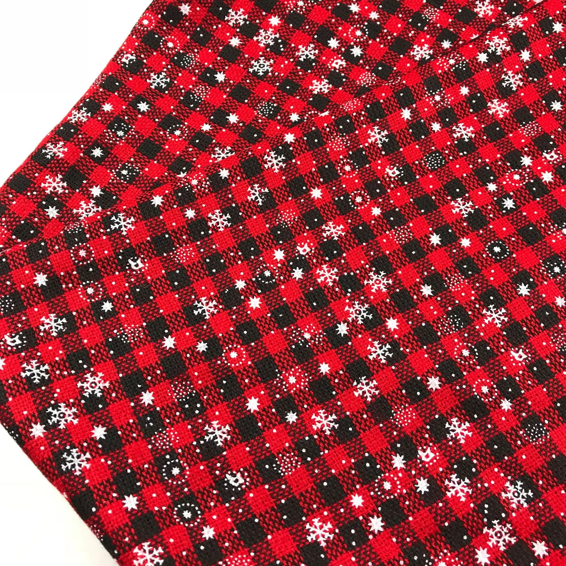 50X50Cm Christmas Fabric Snowflake Printing Plaid Fabric For Christmas Decoration Diy Handmade Sewing Christmas Gift Pillow Doll 50X50Cm Christmas Fabric Snowflake Printing Plaid Fabric For Christmas Decoration Diy Handmade Sewing Christmas Gift Pillow Doll - Image 8