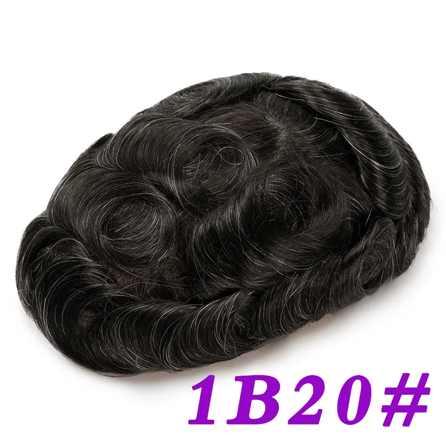 Herren Toupet Aus Echthaar Mit Swiss Lace, Natürlicher Haaransatz Herren Toupet Aus Echthaar Mit Swiss Lace, Natürlicher Haaransatz - Image 21