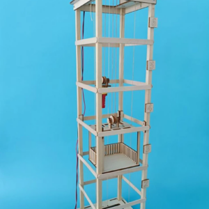 Hölzernes Sechsstöckiges Aufzugsmodell für Kinder, wissenschaftliches Spielzeug, lustige Technologie, Physik-Set, Lernspielzeug für Kinder, Lernspielzeug