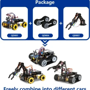 Robotik für Kinder im Alter von 12-16 Jahren ACEBOTT 4-in-1 Intelligenter Roboterarm mit 5DOF + Panzerfahrzeug STEM-Spielzeug Coding-Kit für Arduino Scratch App