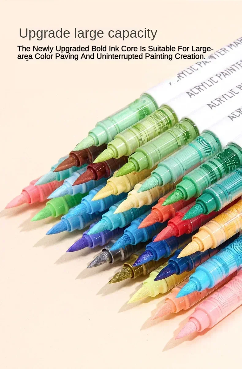 Languo 207/9 Direkte Flüssigkeit Acryl Farbe Stifte Pinsel Farbe Marker Stift Für Rock Malerei Stein Keramik Diy Kunst Liefert Schreibwaren Languo 207/9 Direkte Flüssigkeit Acryl Farbe Stifte Pinsel Farbe Marker Stift Für Rock Malerei Stein Keramik Diy Kunst Liefert Schreibwaren - Image 8