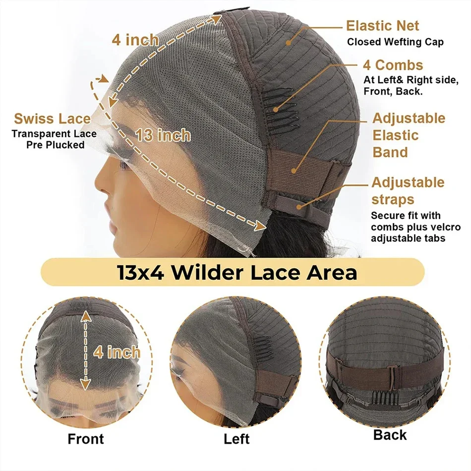 Kurze Pixie-Cut-Perücke, Glatter Bob, 13X4 Lace-Front-Perücke Aus Echthaar, Vorgezupft, Transparente Spitze, Für Damen, Natürliche Farbe Kurze Pixie-Cut-Perücke, Glatter Bob, 13X4 Lace-Front-Perücke Aus Echthaar, Vorgezupft, Transparente Spitze, Für Damen, Natürliche Farbe – Bild 5