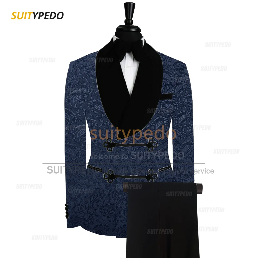 Slim Fit Men Suit Sets Wedding Groomsman Tailor-Made Jacquard Blazer Pants Outfits Fashion Gala Male Newest Luxury Tuxedos Slim Fit Men Suit Sets Wedding Groomsman Tailor-Made Jacquard Blazer Pants Outfits Fashion Gala Male Newest Luxury Tuxedos - Image 16