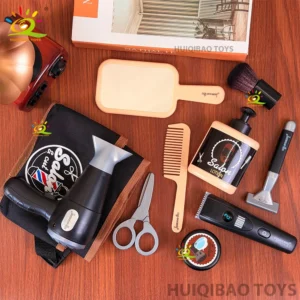 HUIQIBAO Boys Fashion Barber Role Pretend Hair cutting Toys Electric Hairdressing Cosmetics Tools Hair Salon Shaving Sets Toy