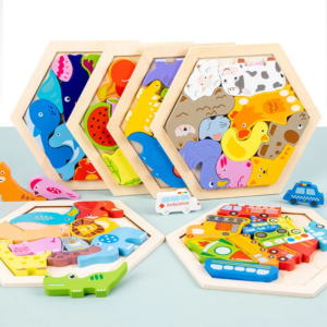 Babyspielzeug Holzpuzzle Kreatives 3D-Puzzle für die Intelligenzentwicklung der Kinder Ealy Lernspielzeug für Kinder
