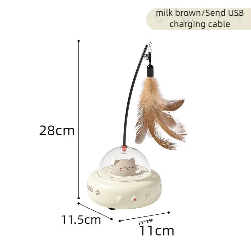 Elektrische Smart Teaser Katze Spielzeug Ufo Katze Teaser Stick Mit Glocke Training Haustier Spielzeug Austauschbare Feder Interaktive Katze Liefert Elektrische Smart Teaser Katze Spielzeug Ufo Katze Teaser Stick Mit Glocke Training Haustier Spielzeug Austauschbare Feder Interaktive Katze Liefert – Bild 5