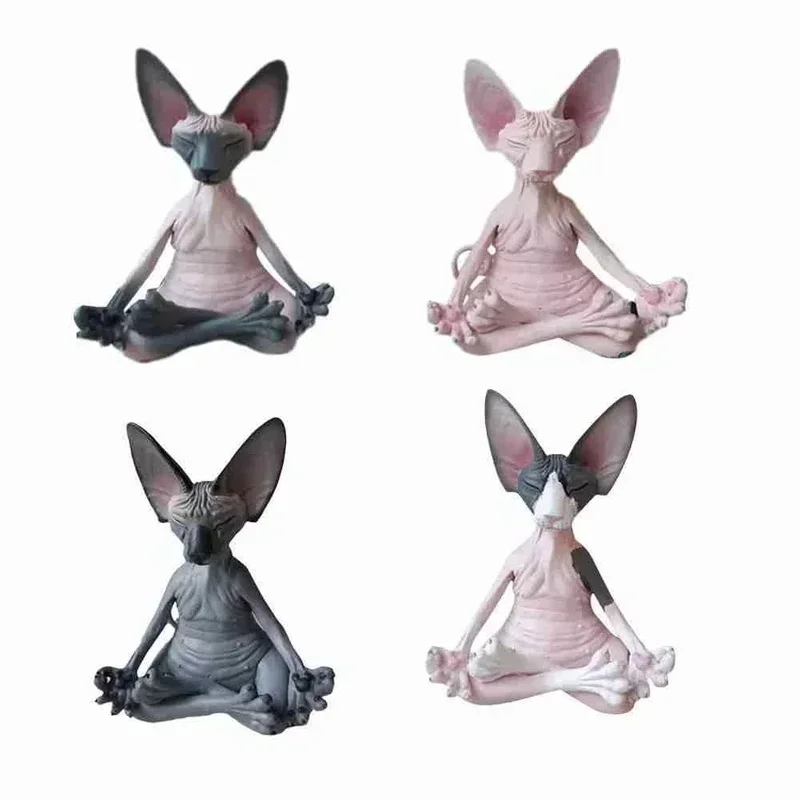 Kreative Glückliche Katzen-Buddha-Statue, Meditations-Yoga-Sphinx-Figur, Kunstharz-Handwerk Für Haus, Garten Und Außenbereich, Kunstskulptur-Dekoration Kreative Glückliche Katzen-Buddha-Statue, Meditations-Yoga-Sphinx-Figur, Kunstharz-Handwerk Für Haus, Garten Und Außenbereich, Kunstskulptur-Dekoration – Bild 5
