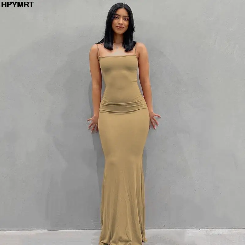 Satin Slip Sleeveless Backless Dünne Sexy Maxi Kleid 2022 Frühling Frauen Party Y2K Concise Bodycon Elegante Kleider Weibliche Kleidung – Bild 4