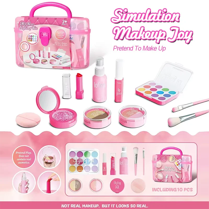 Spiel-Schminkset für Kinder, 10 Teile (kein echtes Make-up)