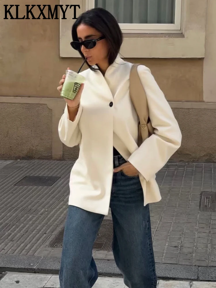 Klkxmyt Damen Hosenanzug: Langärmliger Blazer Und Hose Mit Reißverschluss Klkxmyt Damen Hosenanzug: Langärmliger Blazer Und Hose Mit Reißverschluss – Bild 2