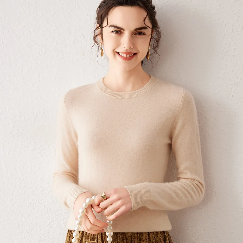 Damen 100% Reiner Kaschmir-Pullover 2026 Herbst Winter Rundhals Langarm Warm Weich Gestrickter Pullover Neue Strick-Oberteile Damenkleidung Damen 100% Reiner Kaschmir-Pullover 2026 Herbst Winter Rundhals Langarm Warm Weich Gestrickter Pullover Neue Strick-Oberteile Damenkleidung – Bild 2