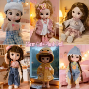 1/8 Kawaii BJD Spielzeug 17cm Gelenkpuppe Prinzessinnen-Set Anziehkleidung mit Schuhen und Accessoires Süßes Geburtstagsgeschenk für Mädchen