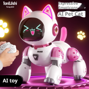 Ai ferngesteuerter tanzender Katzenroboter mit interaktiven Gesichtsausdrücken, intelligentes Haustierspielzeug, geeignet für Mädchen im Alter von 3 bis 6 Jahren als Geburtstagsgeschenk.