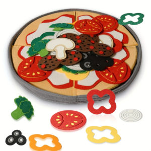 Filz-Spielzeug-Pizza-Set zum Kombinieren und Mischen - Filz-Pizza-Spielset für Kinderküche, Spielzeug für Kleinkinder