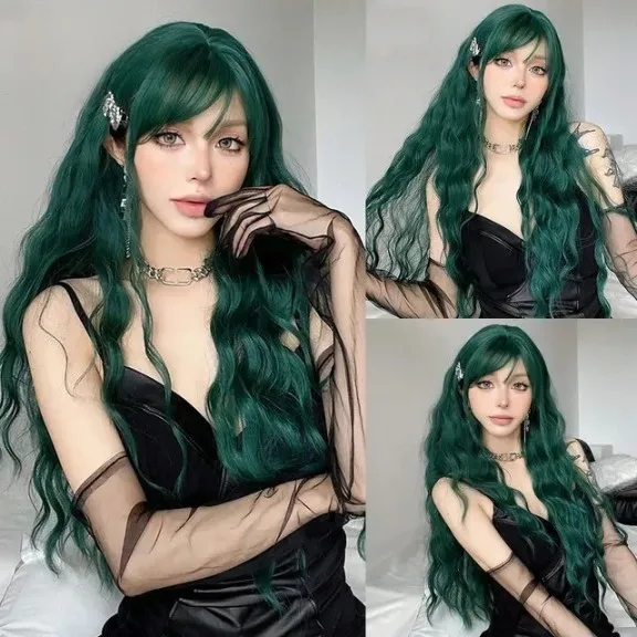 Allbell Magique Blue Hair Wig With Bangs Long Wavy Synthetic Wig Baby Blue Curly Wig For Women Daily Party Use Heat Resistant Allbell Magique Blue Hair Wig With Bangs Long Wavy Synthetic Wig Baby Blue Curly Wig For Women Daily Party Use Heat Resistant - Image 24