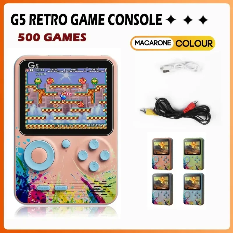 G5 Handheld Game Console With 500 Classic Retro Games 3.0Inch Screen Portable Gamepad 1020Mah Rechargeable Battery Festival Gift G5 Handheld Game Console With 500 Classic Retro Games 3.0Inch Screen Portable Gamepad 1020Mah Rechargeable Battery Festival Gift