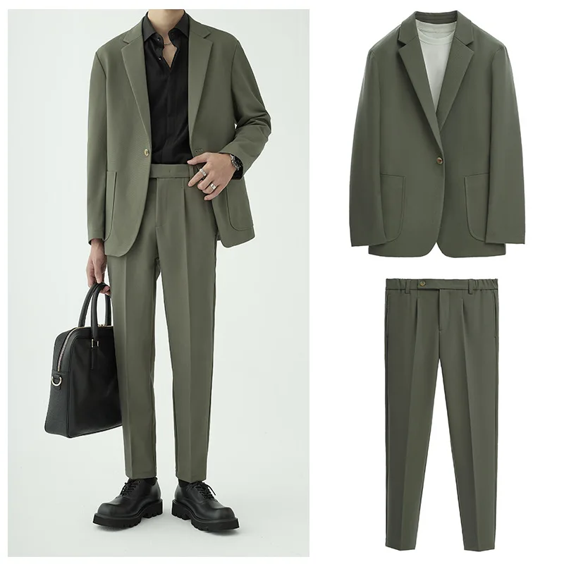 Suits Men'S Fashionable Banquet Solid-Color Dance Host Casual Wedding Banquet Dress Performance Korean-Style Rugged Smart Suit Suits Men'S Fashionable Banquet Solid-Color Dance Host Casual Wedding Banquet Dress Performance Korean-Style Rugged Smart Suit - Image 3