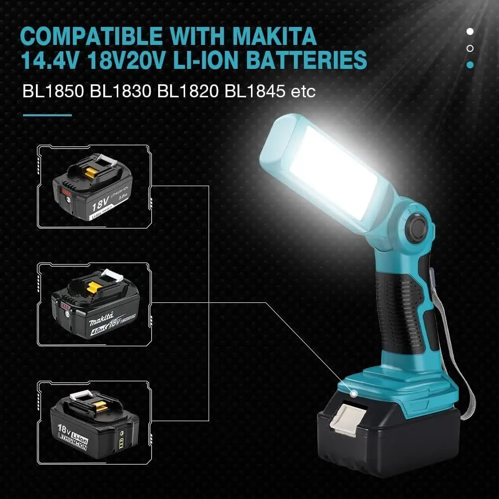 12W Camping Led Licht Für Makita 14,4 V-18V Batterie Usb Taschenlampe Im Freien Scheinwerfer Notfall Licht Außen Beleuchtung Für Bl1430 12W Camping Led Licht Für Makita 14,4 V-18V Batterie Usb Taschenlampe Im Freien Scheinwerfer Notfall Licht Außen Beleuchtung Für Bl1430 - Image 5