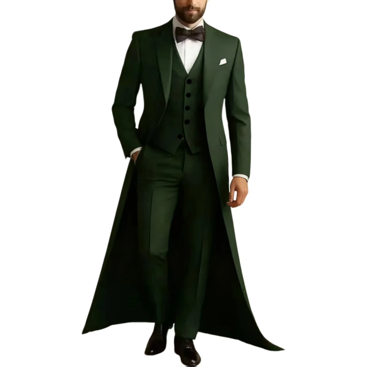Long Jacket Business Formal Men Suit Groom Groomsman Tailored Costume Homme 3-Piece Fashion Clothing Set Jacket Pants Vest Long Jacket Business Formal Men Suit Groom Groomsman Tailored Costume Homme 3-Piece Fashion Clothing Set Jacket Pants Vest – Bild 14