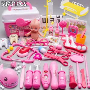 Arzt Spielzeug für Kinder 53/31PCS Arzt Pretend Play Set Kinder Medizinische Zahnarzt Werkzeuge Stethoskop Pädagogisches Spielzeug Junge mädchen Geschenk