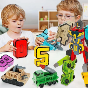 Kinder Spielzeug Auto Übergroßen Digitale Verformung Spielzeug Kinder Roboter Digitale 0-9 Montage Puzzle Paket Jungen Spielzeug