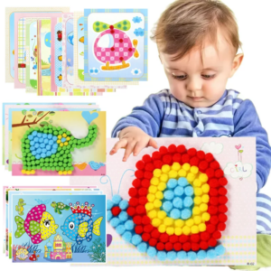 Kinder DIY Aufkleber Spielzeug Knopf/Pompom/Diamant Frühe Bildung Kinder Puzzle Handgemachte Kreative Malerei 3-6 Jahre alt Geschenke TMZ