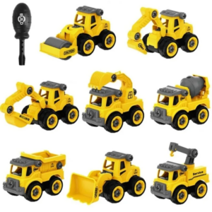 Technische Fahrzeug-Spielzeuge für Kinder: Bagger, Traktor, Bulldozer, Feuerwehrauto-Modelle, DIY-Schraubspiel, Jungen-Spielzeug, Kindergeschenke