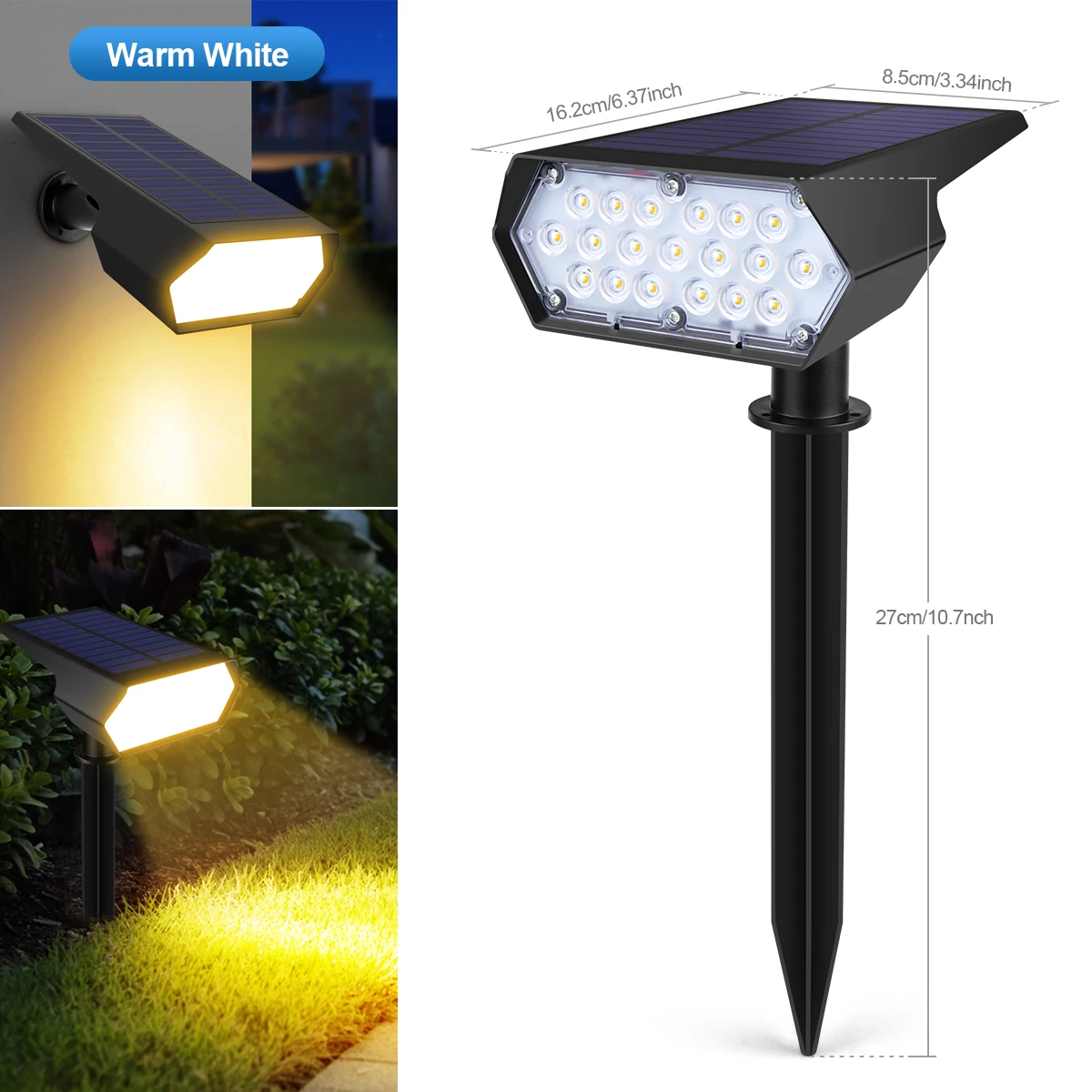 Solar Powered Led Wall Lamp Rgb Spotlight Outdoor Waterproof Heat &Amp; Snow Resistant Street Backyard Yard Night Safe Lighting Solar Powered Led Wall Lamp Rgb Spotlight Outdoor Waterproof Heat &Amp; Snow Resistant Street Backyard Yard Night Safe Lighting - Image 9