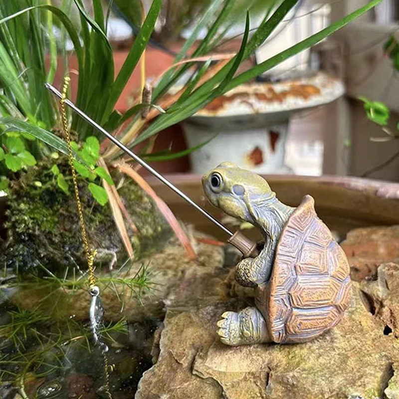 Kreative Seil-Fischerei-Schildkröten-Statue, Niedliche Simulations-Schildkröten-Harzfigur, Tier-Skulptur, Ornament Für Den Außenbereich, Haus- Und Gartendekoration Kreative Seil-Fischerei-Schildkröten-Statue, Niedliche Simulations-Schildkröten-Harzfigur, Tier-Skulptur, Ornament Für Den Außenbereich, Haus- Und Gartendekoration – Bild 3