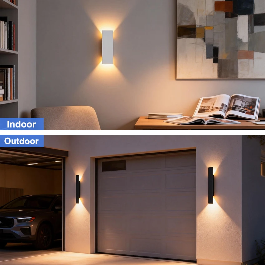 Outdoor Led Wall Lamp Ip65 Waterproof Aluminum Up Down Light 18W 110V/220V Black White For Courtyard Porch Exterior Lighting Outdoor Led Wall Lamp Ip65 Waterproof Aluminum Up Down Light 18W 110V/220V Black White For Courtyard Porch Exterior Lighting - Image 4