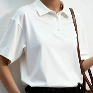 Sommer Einfarbige Poloshirts Lässiger Stil Damen Herren Atmungsaktive Golf-Shirts T-Shirts Unisex Streetwear Trendige Oversize Weiß