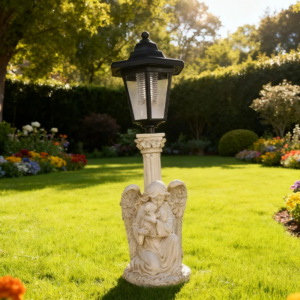 Solar Engel Skulptur Hof Licht Harz Sechseckige Lampe Dekorative Ornament Garten Hof Rasen Dekorative Atmosphäre Licht