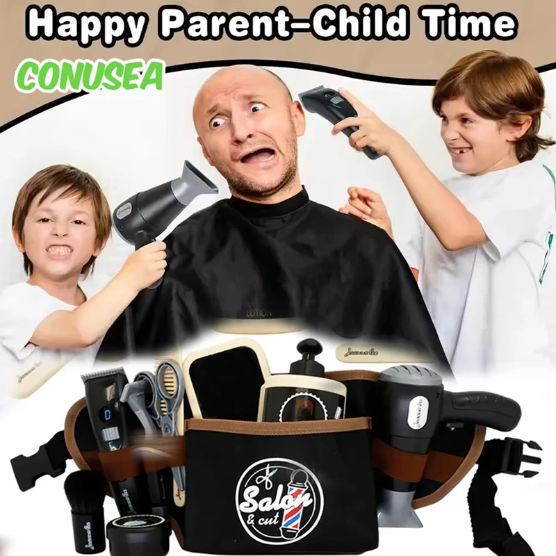 Kids Toys Barber Role Pretend Play For Boys Beauty Fashion Electric Hairdressing Cosmetics Tools Set Hair Salon Shaving Sets Toy Kids Toys Barber Role Pretend Play For Boys Beauty Fashion Electric Hairdressing Cosmetics Tools Set Hair Salon Shaving Sets Toy