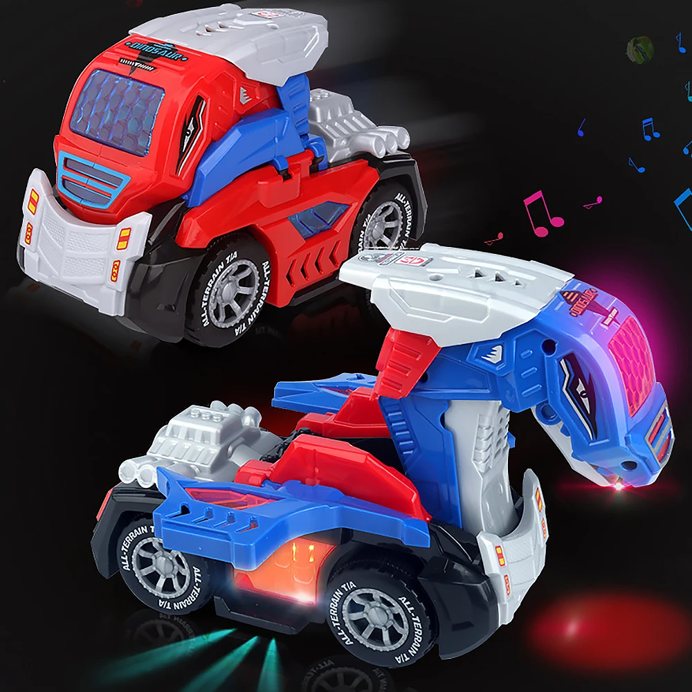 Automatisch Transformierendes 2-In-1-Dinosaurier- Und Autorobotermodell Für Jungen, Frühes Lernspielzeug Mit Licht Und Musik Automatisch Transformierendes 2-In-1-Dinosaurier- Und Autorobotermodell Für Jungen, Frühes Lernspielzeug Mit Licht Und Musik - Image 2