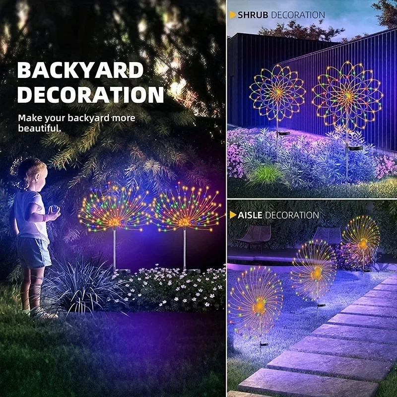 Solar Feuerwerk Lichter Im Freien Ip65 Wasserdicht Solar 8 Beleuchtungs Modi Lichterkette Licht Weihnachts Beleuchtung Garten Dekoration Solar Feuerwerk Lichter Im Freien Ip65 Wasserdicht Solar 8 Beleuchtungs Modi Lichterkette Licht Weihnachts Beleuchtung Garten Dekoration - Image 5