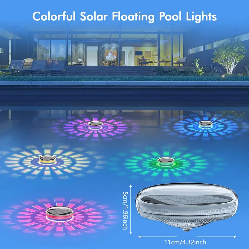 Solar-Schwimmlicht, Poolleuchten, Die Mit Fernbedienung Schweben, Modi 9, Beleuchtungs-Timing-Modus, Ip67 Wasserdicht, Für Poolpartys Solar-Schwimmlicht, Poolleuchten, Die Mit Fernbedienung Schweben, Modi 9, Beleuchtungs-Timing-Modus, Ip67 Wasserdicht, Für Poolpartys - Image 5
